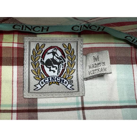 Cinch Men's Long Sleeve Multicolor Plaid Western Button Up Shirt - Size M - Picture 4 of 5